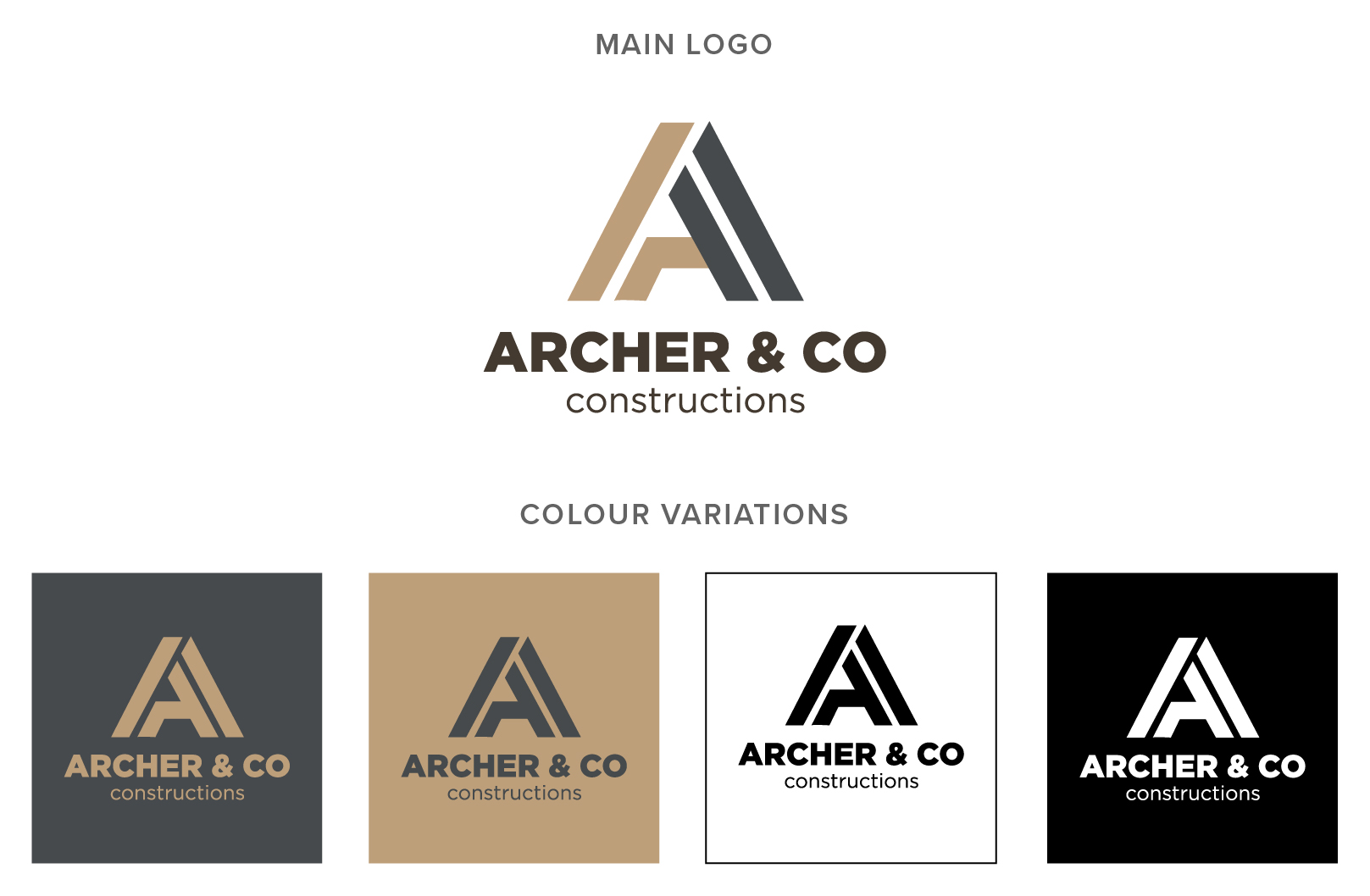 Archer & Co logo colour variations