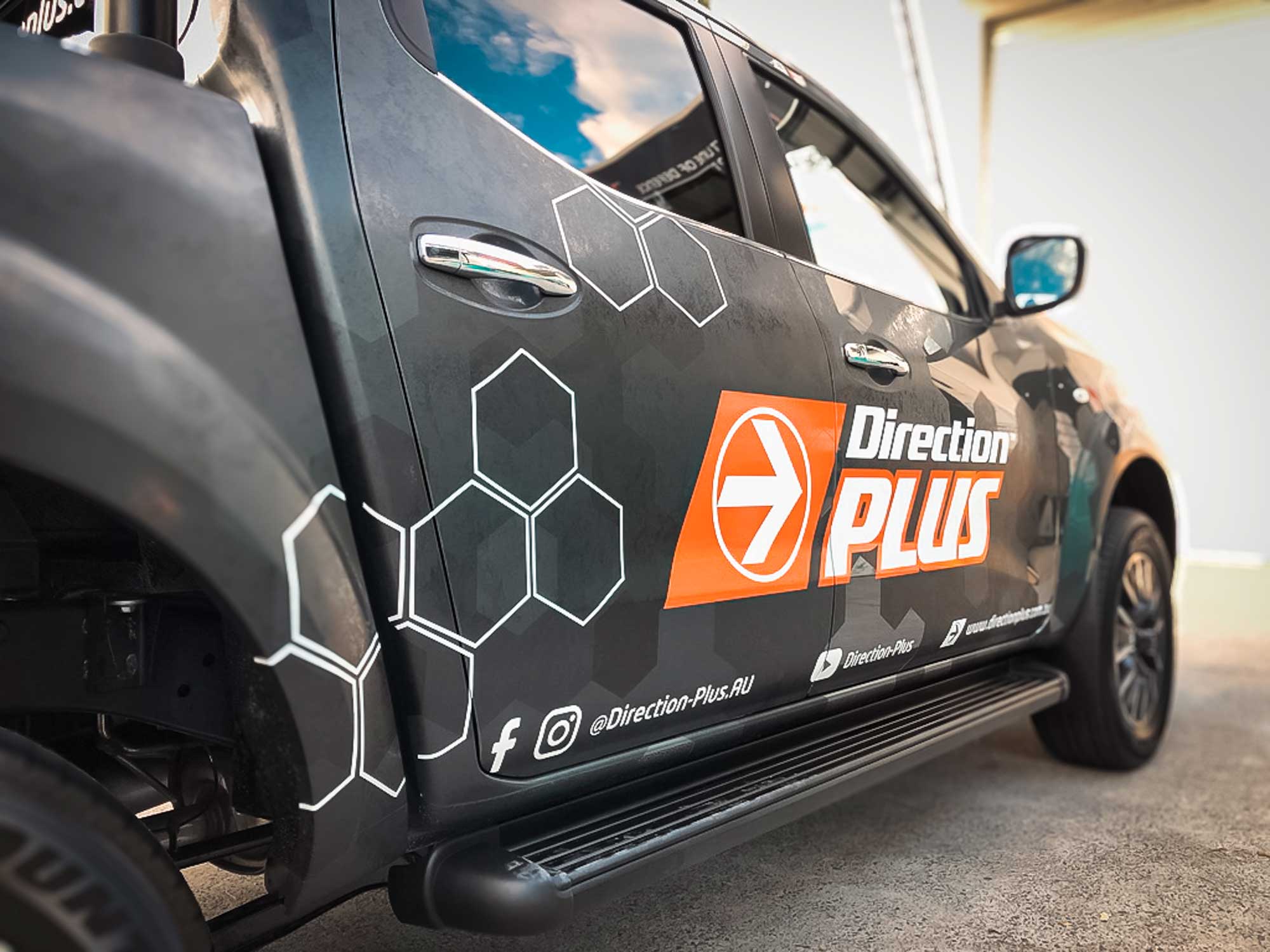 Direction Plus vehicle wrap door detail