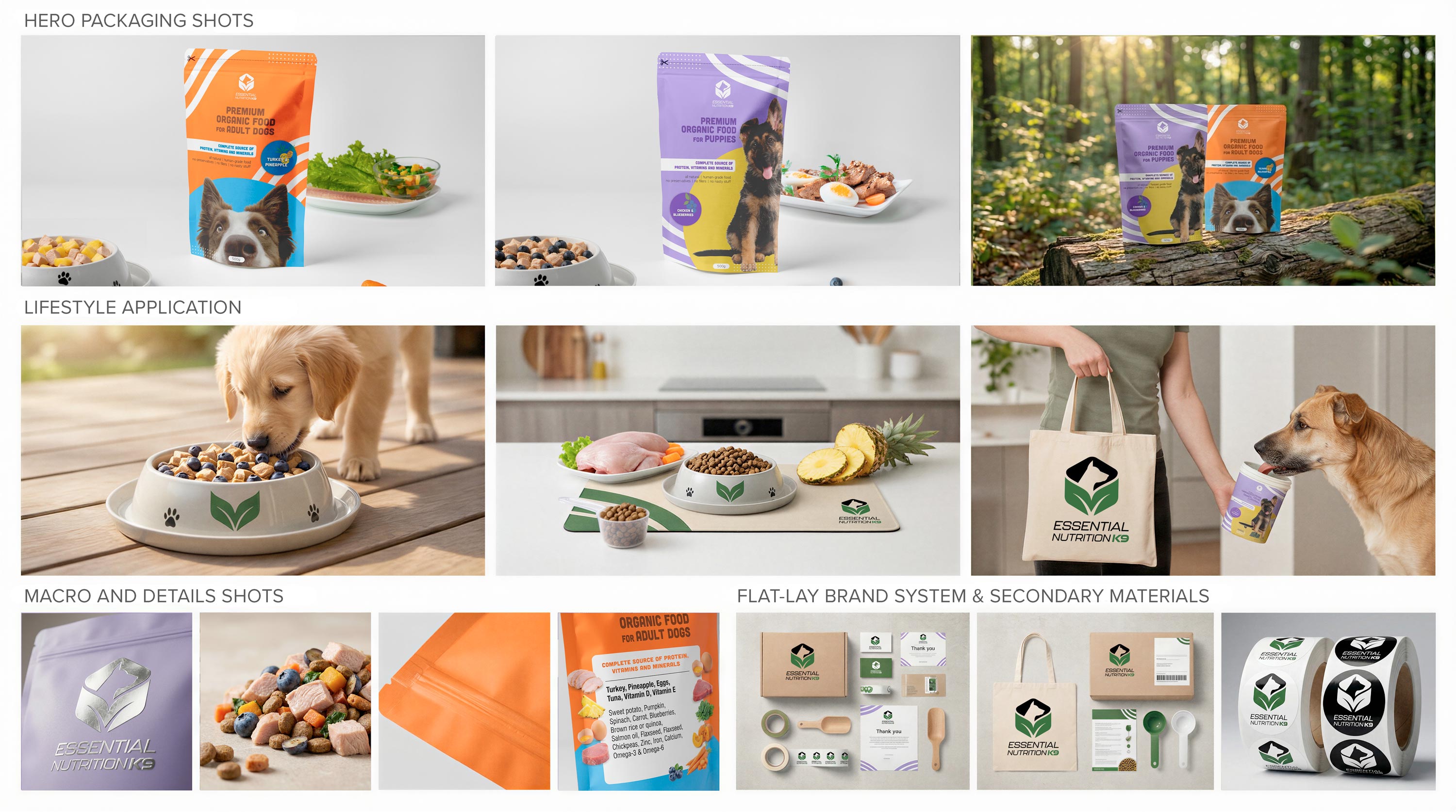 Essential Nutrition K9 brand materials