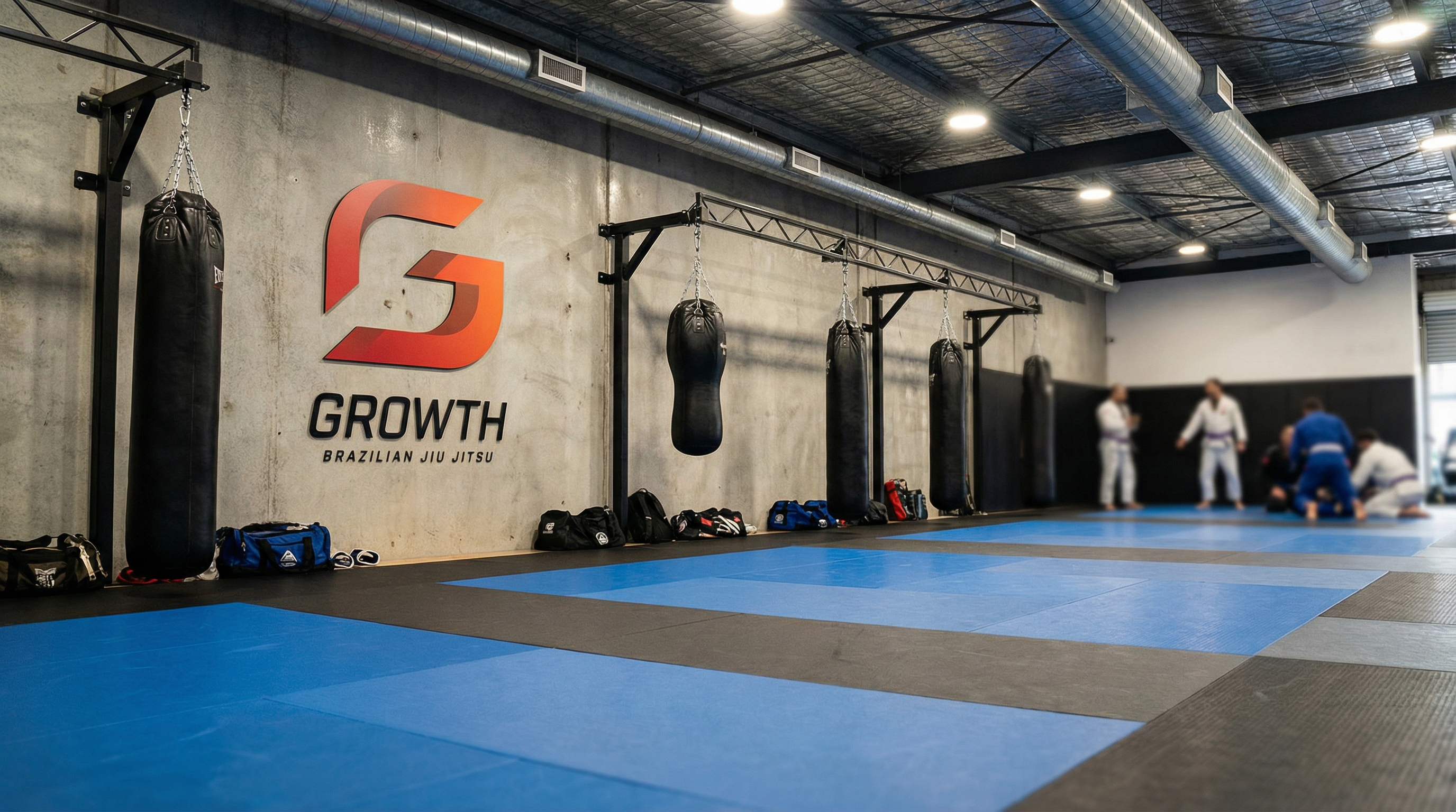 Growth BJJ training mats with branding
