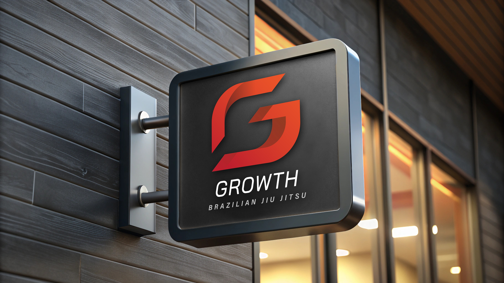 Growth BJJ exterior signage on building front